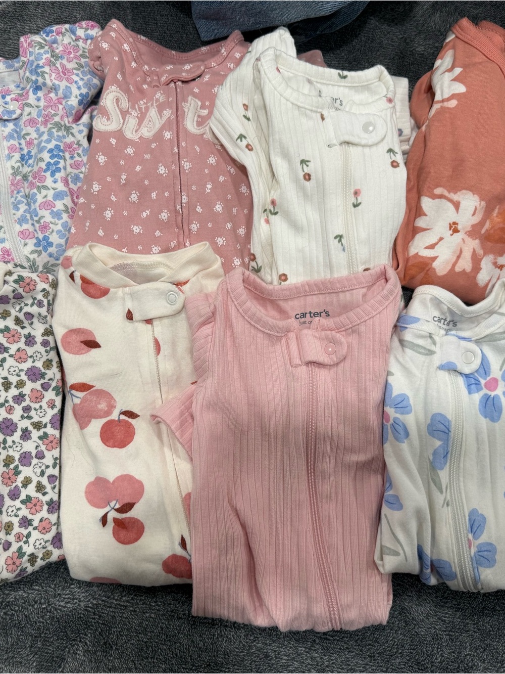 Carter's Assorted Pink & Floral Ribbed Zip Sleep Sacks
